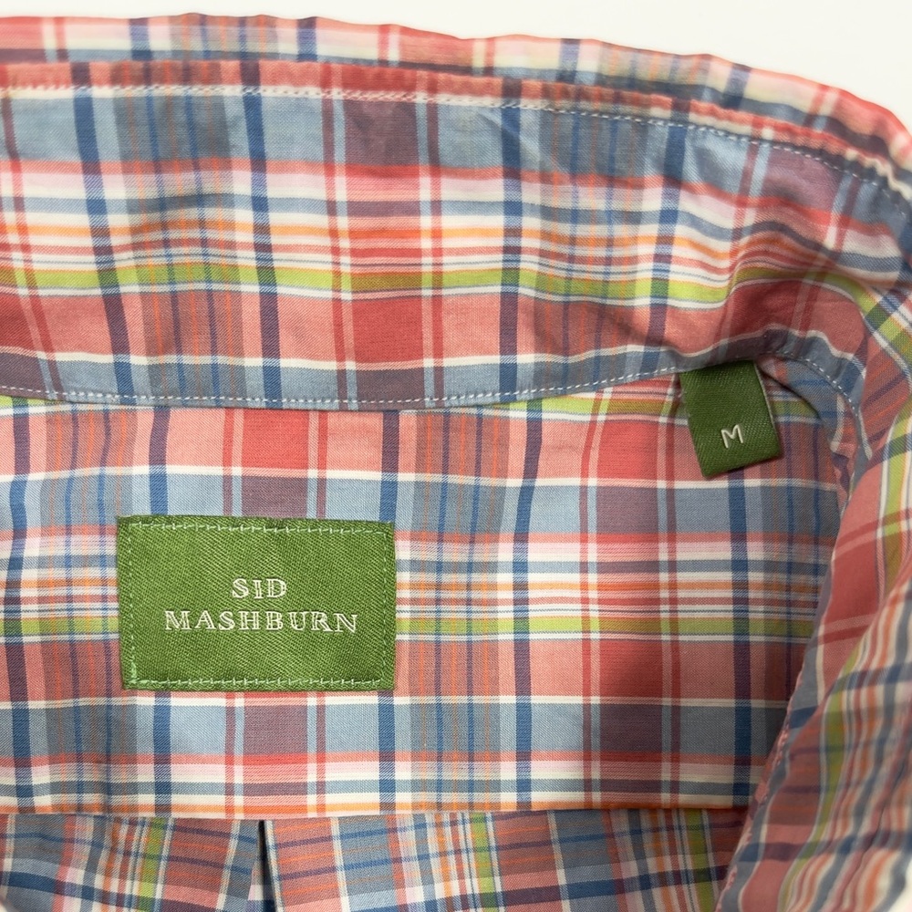 Sid Mashburn Multicolor Plaid Button Down Shirt - image 5